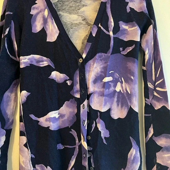 martin osa sweater Cardigan Size S Floral Purple Multi Colored - Picture 5 of 5
